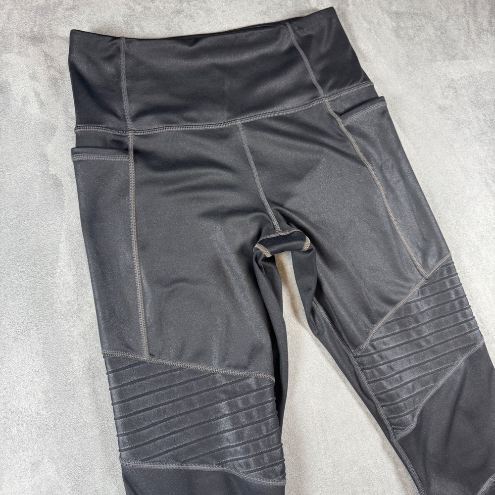 Athleta Inclination Moto Tight Black High Waisted Leggings with Pockets Womens S